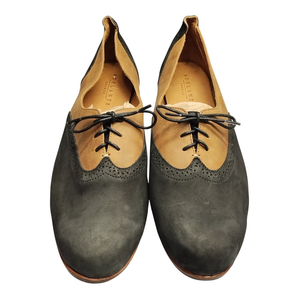 Adelante Oxford Shoes Mens US Size 13 Brown Black Formal Cuban Heel Lace‎ Up EUC